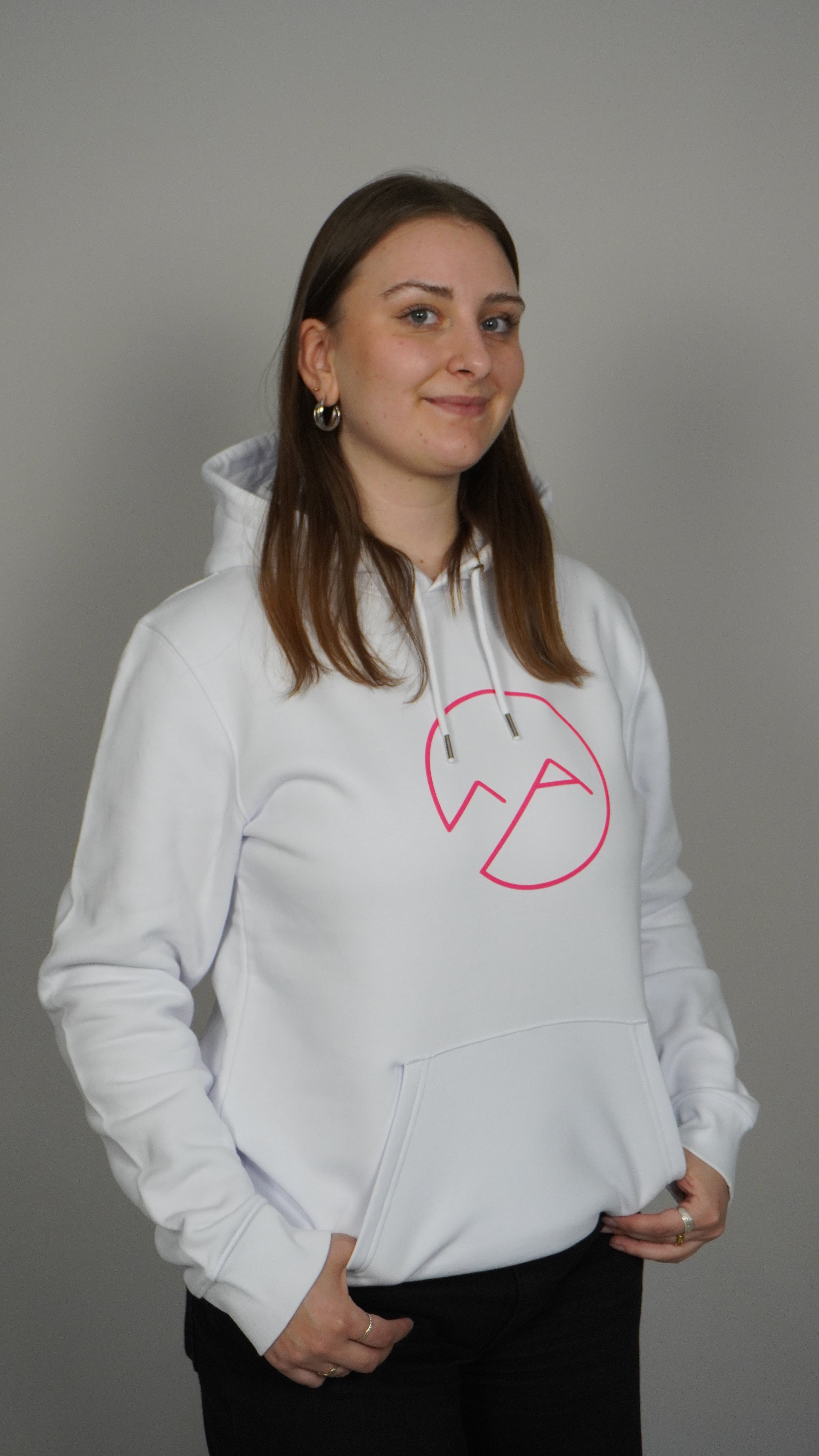 Hoodie weiß/neon unisex