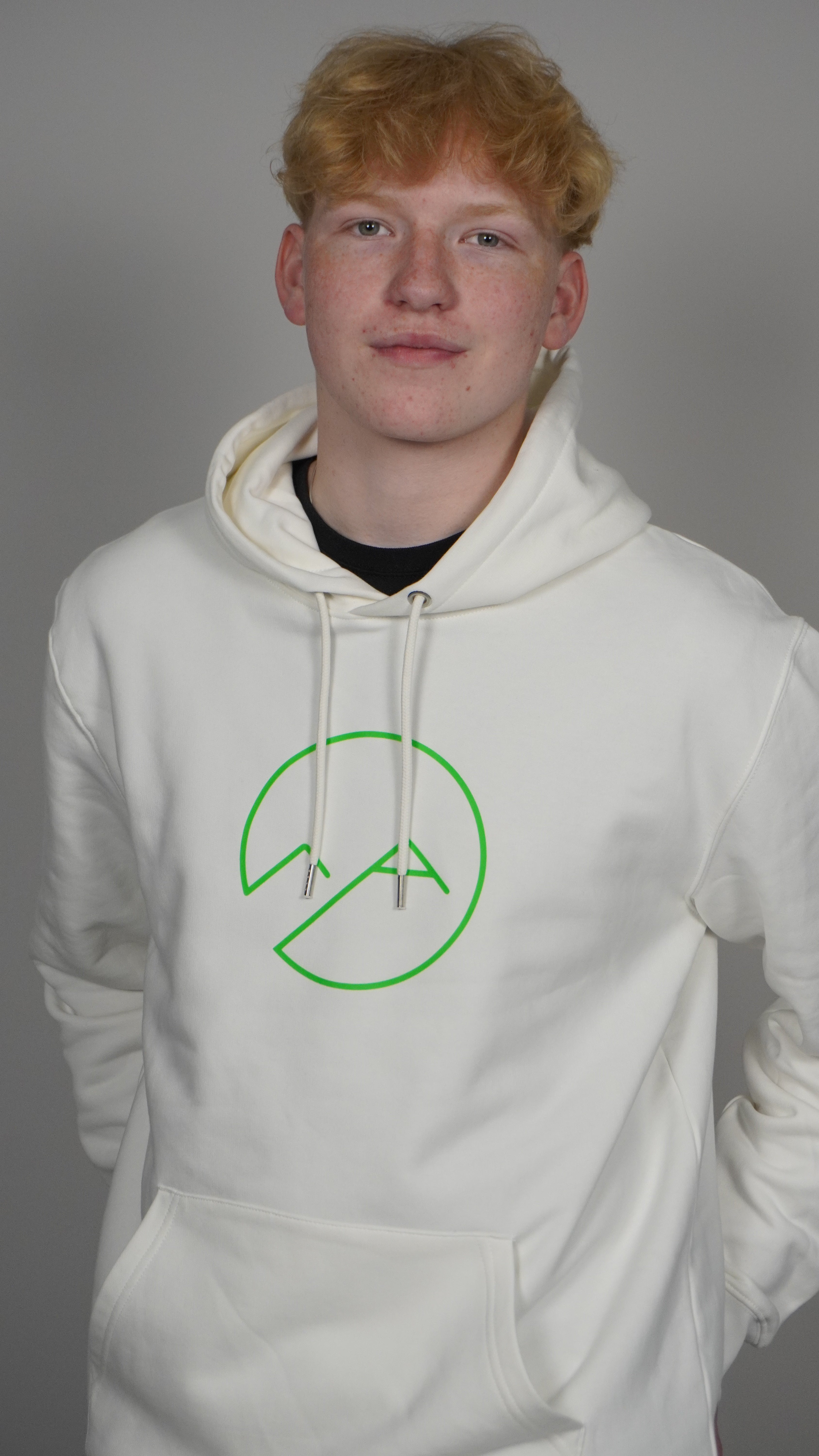 Hoodie weiß/neon unisex