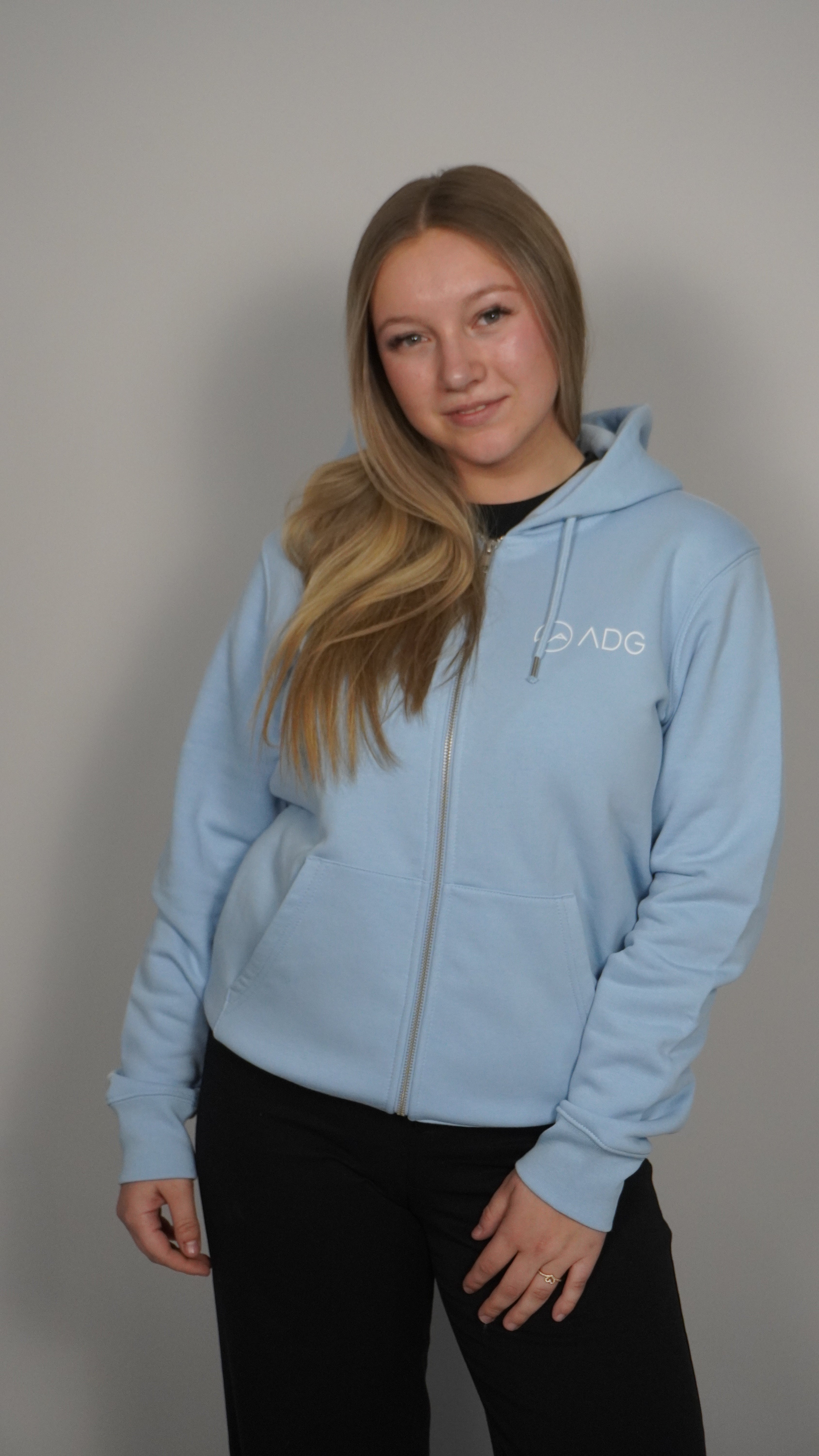 Zip Jacke Unisex Himmelblau