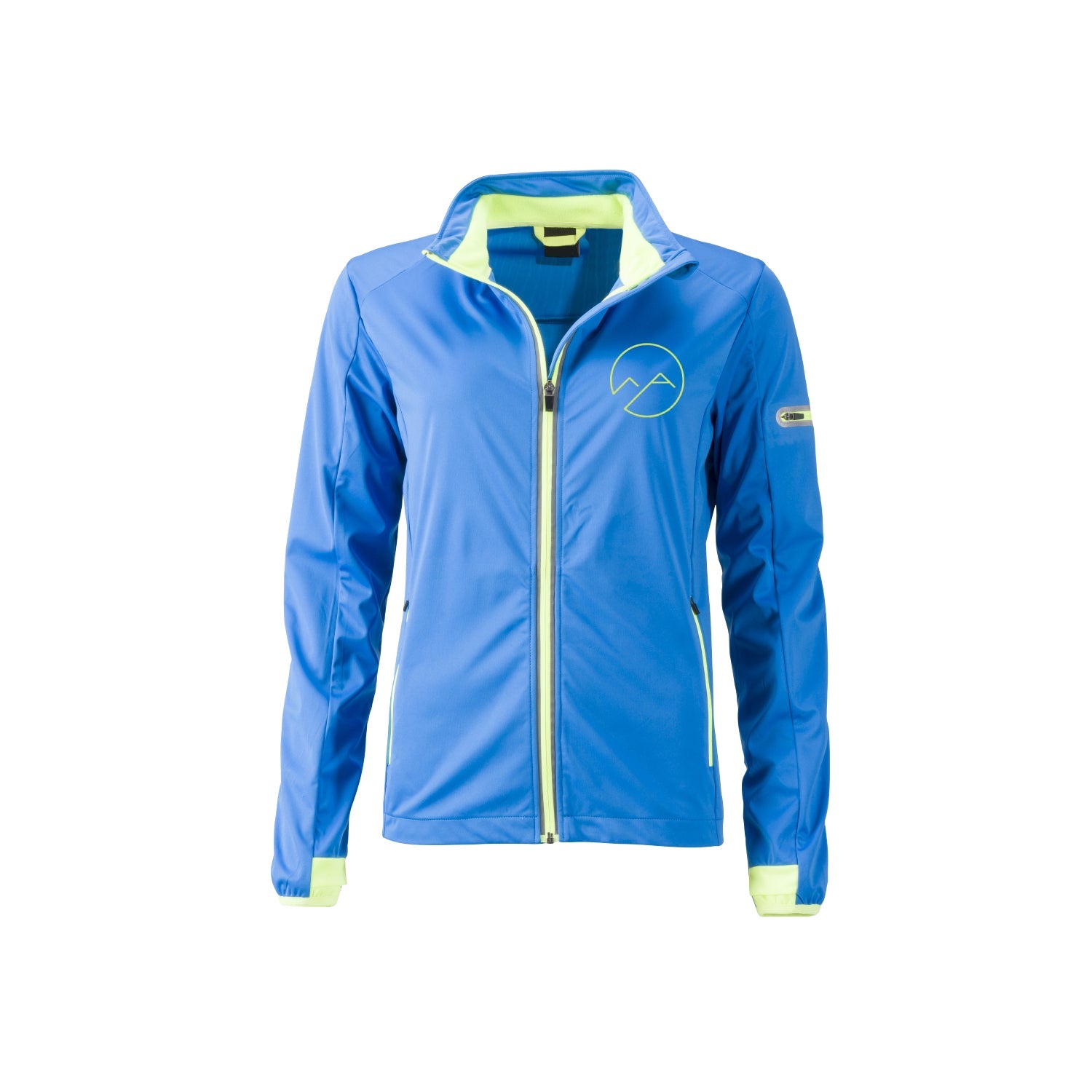 Damen Softshelljacke - blau/gelb - Albdraufgänger