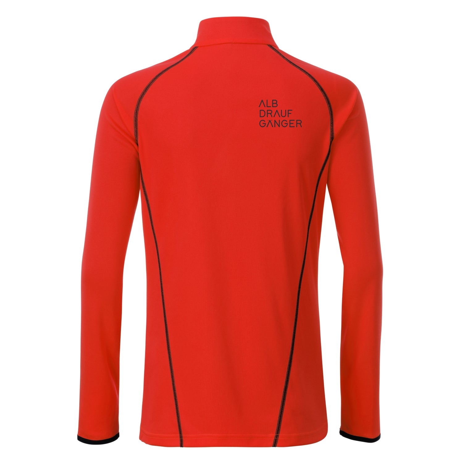 Damen Sportshirt langarm - orange/schwarz - Albdraufgänger