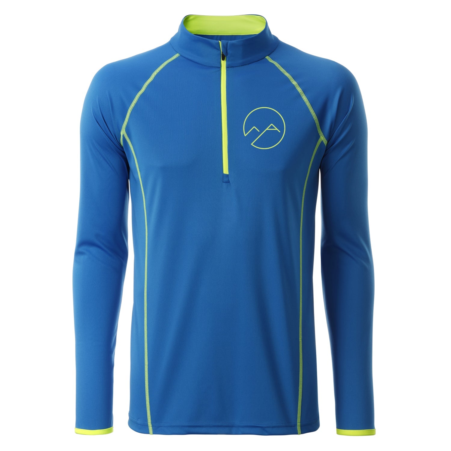 Herren Sportshirt langarm - blau/gelb - Albdraufgänger