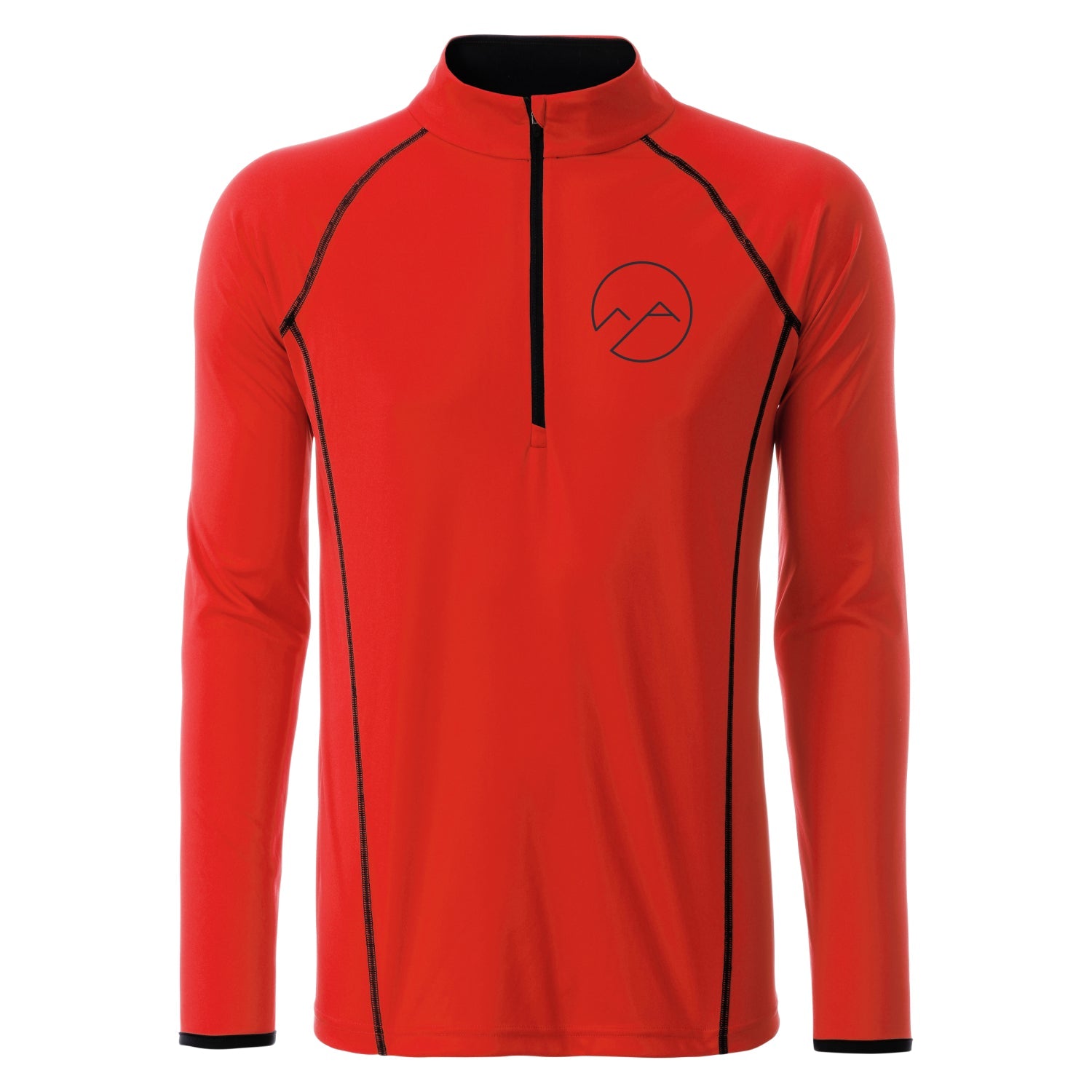 Herren Sportshirt langarm - orange/schwarz - Albdraufgänger
