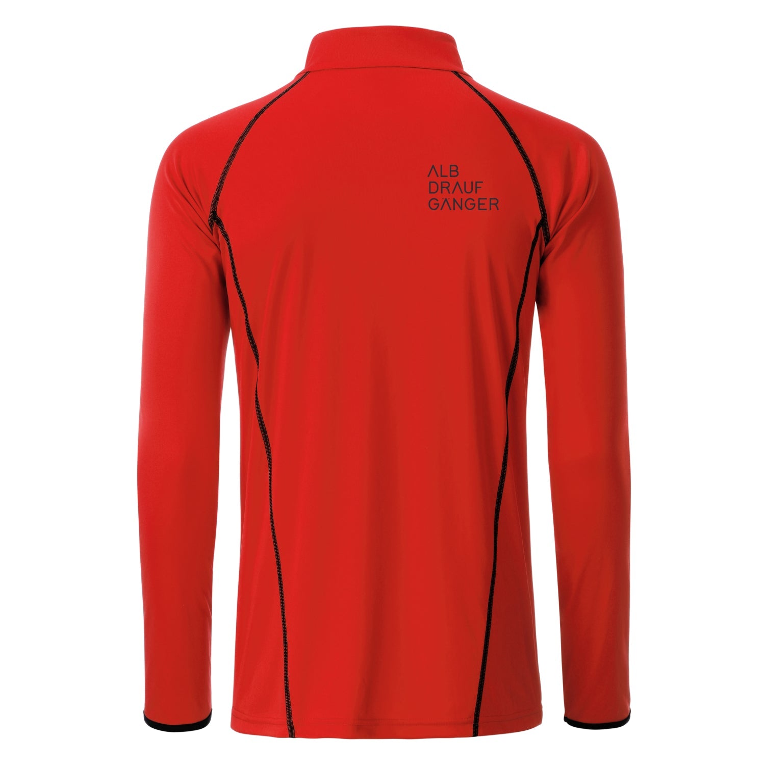 Herren Sportshirt langarm - orange/schwarz - Albdraufgänger