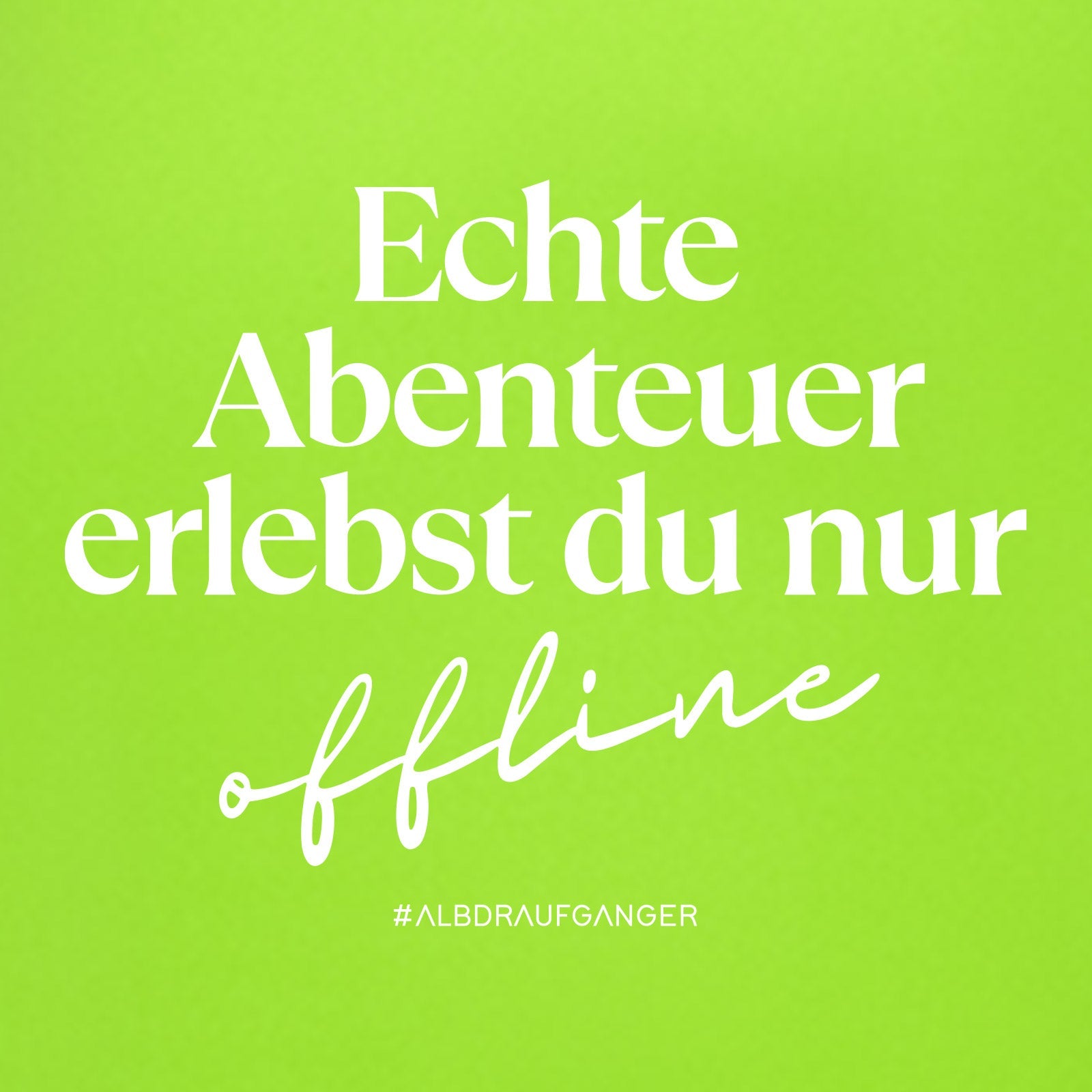 Herren Sportshirt "offline" neon - neon grün - Albdraufgänger