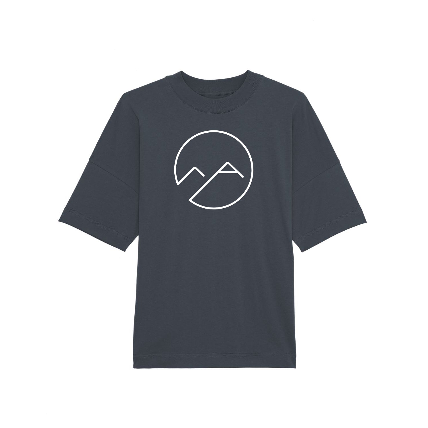 Unisex Oversize T-Shirt mit Stehkragen - dunkelgrau - Albdraufgänger