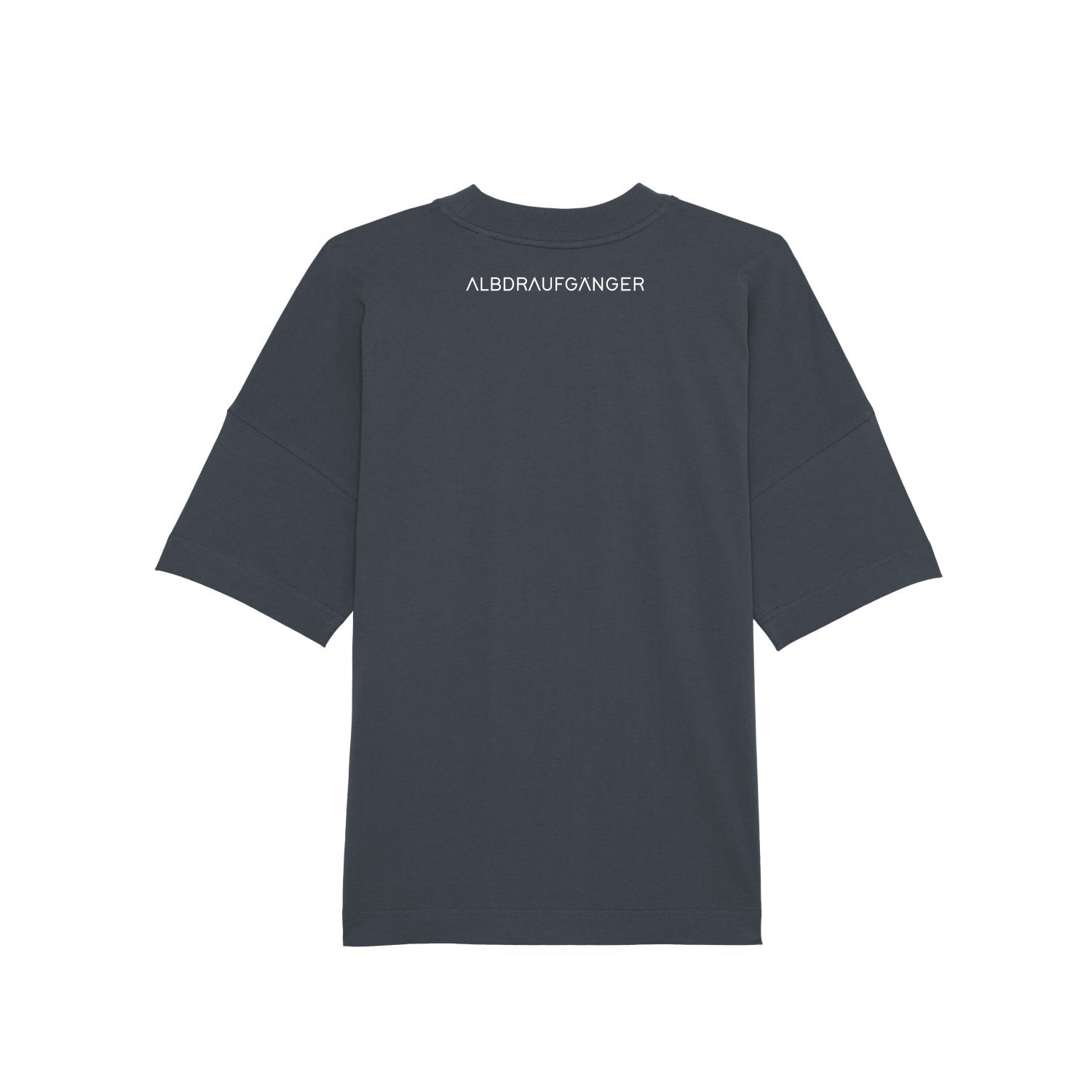 Unisex Oversize T-Shirt mit Stehkragen - dunkelgrau - Albdraufgänger
