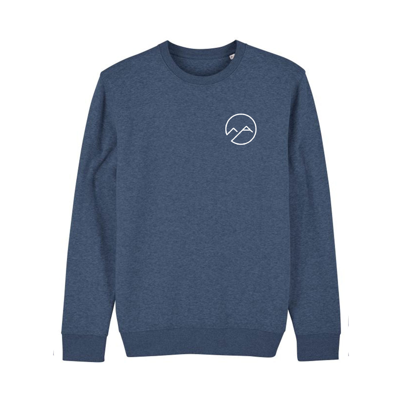 Unisex Sweater mit Schaumdruck - blau meliert - Albdraufgänger