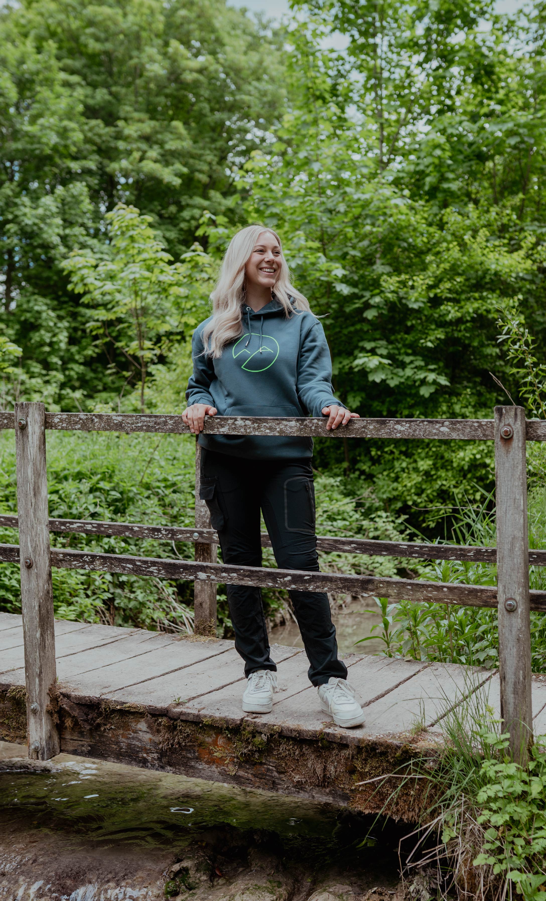 Unisex Hoodie (dunkelgrau/neon)