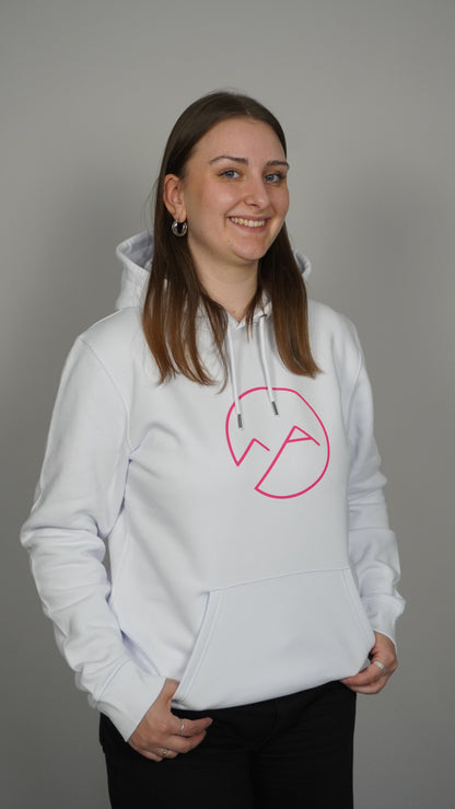 Hoodie weiß/neon unisex