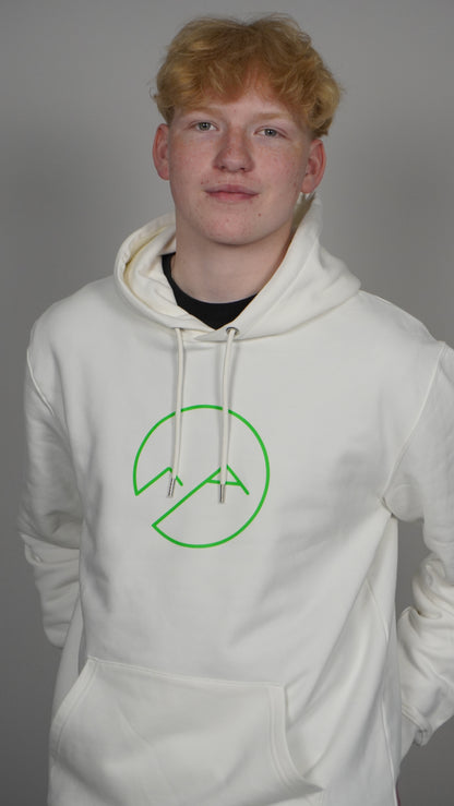 Hoodie weiß/neon unisex