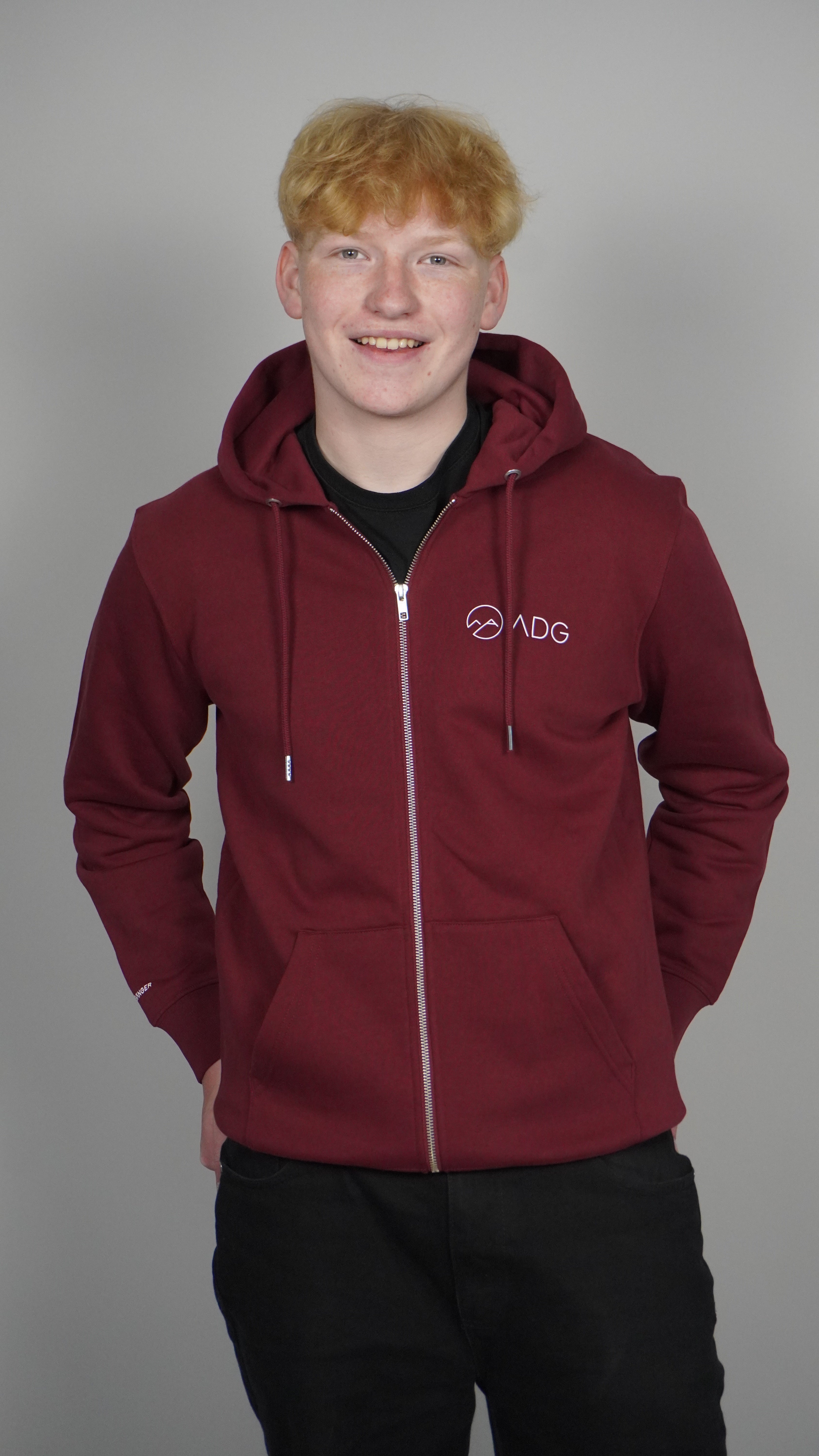 Zip Jacke Unisex Weinrot