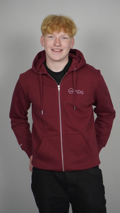 Zip Jacke Unisex Weinrot