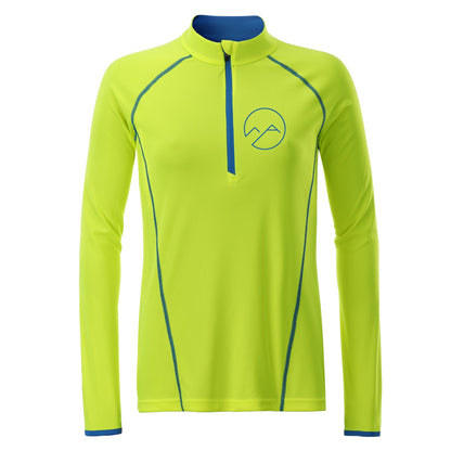 Damen Sportshirt langarm - gelb/blau - Albdraufgänger