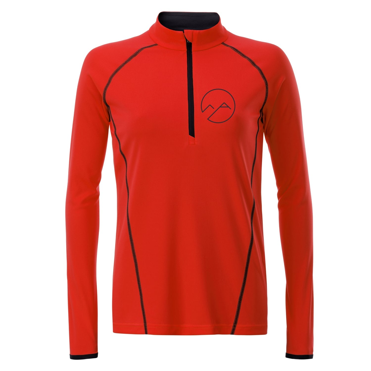 Damen Sportshirt langarm - orange/schwarz - Albdraufgänger