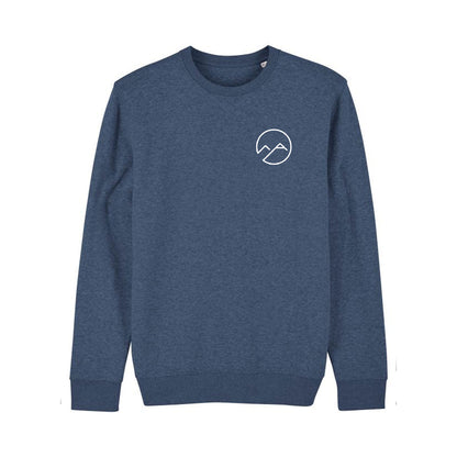 Unisex Sweater mit Schaumdruck - blau meliert - Albdraufgänger